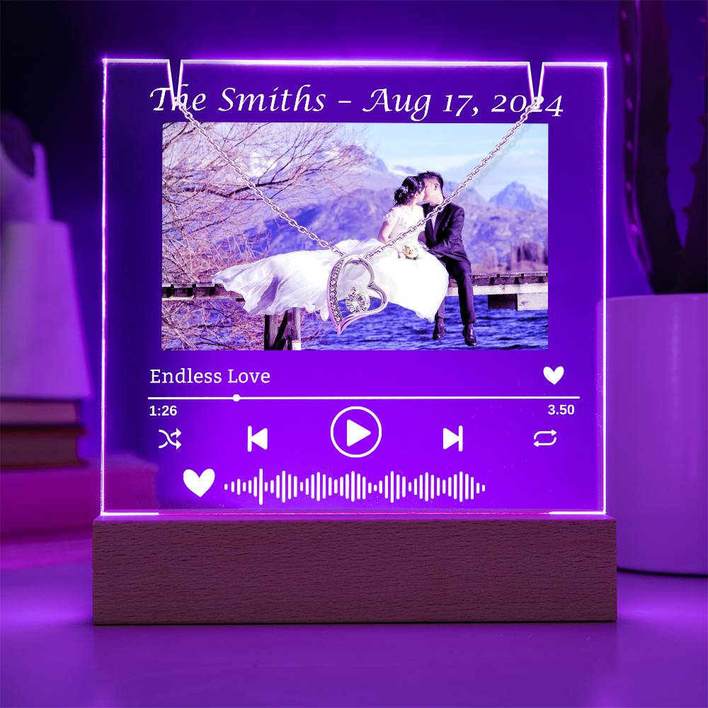 To My Wife-Wedding Keepsake-Personalized  Keepsake  Acrylic and Forever Love Necklace  207