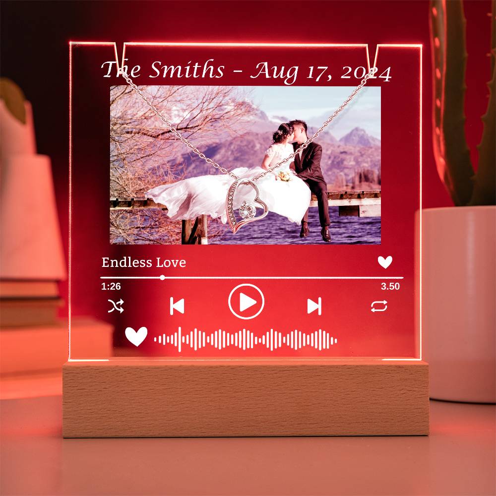 To My Wife-Wedding Keepsake-Personalized  Keepsake  Acrylic and Forever Love Necklace  207