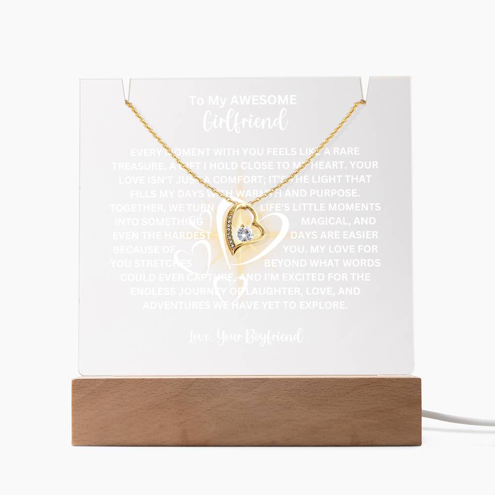 To My Girlfriend-Personalized  Keepsake  Acrylic and Forever Love Necklace 228