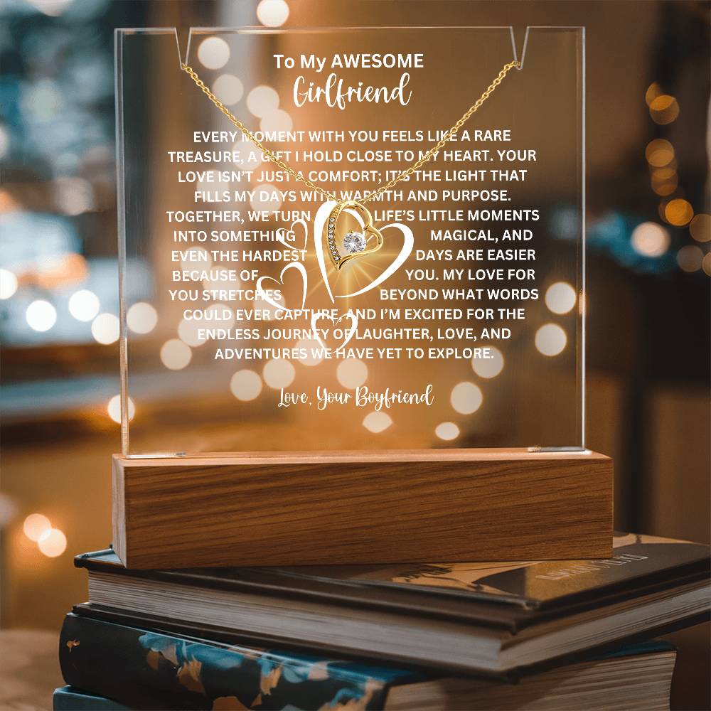 To My Girlfriend-Personalized  Keepsake  Acrylic and Forever Love Necklace 228