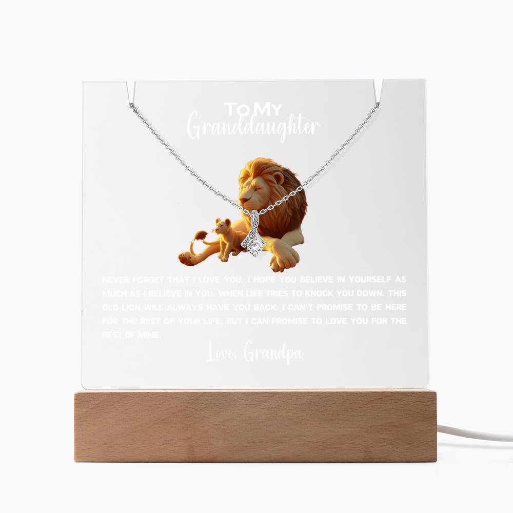 To My Granddaughter-Personalized  Keepsake  Acrylic and Alluring Necklace 86