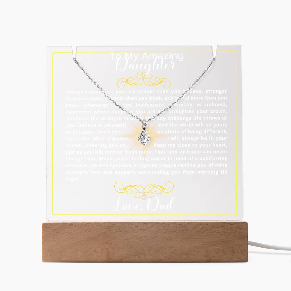 To My Daughter-Personalized  Keepsake  Acrylic and Alluring Necklace 74