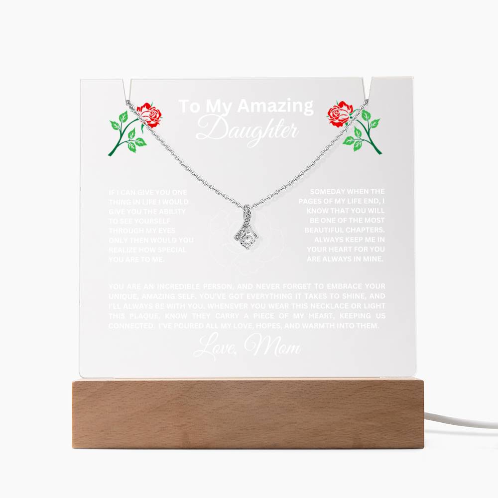 To My Daughter-Personalized  Keepsake  Acrylic and Alluring Necklace 56