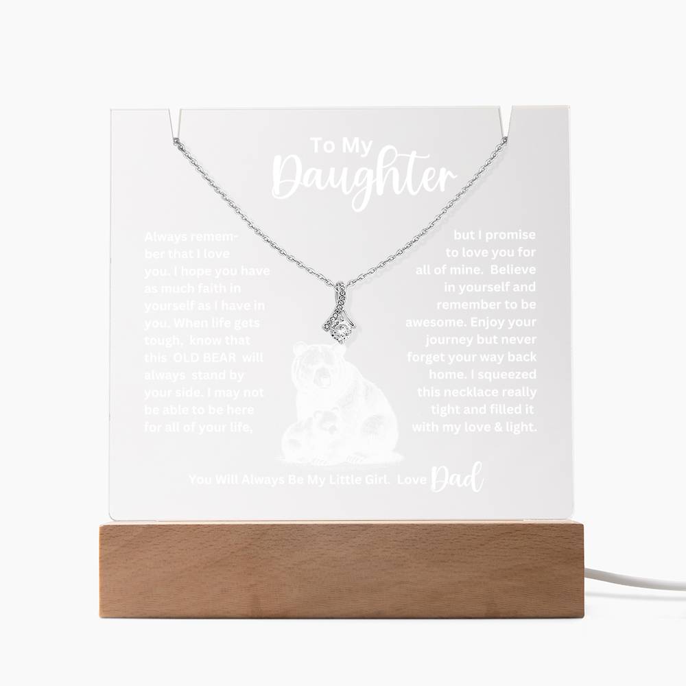 To My Daughter- Personalized  Keepsake  Acrylic and Alluring Necklace 80