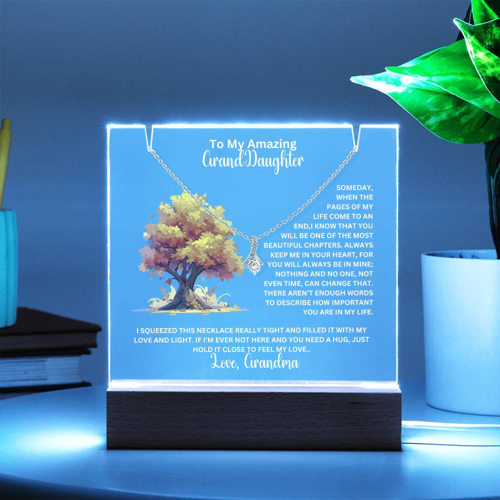 To My Granddaughter-Personalized  Keepsake  Acrylic and Alluring Necklace 43