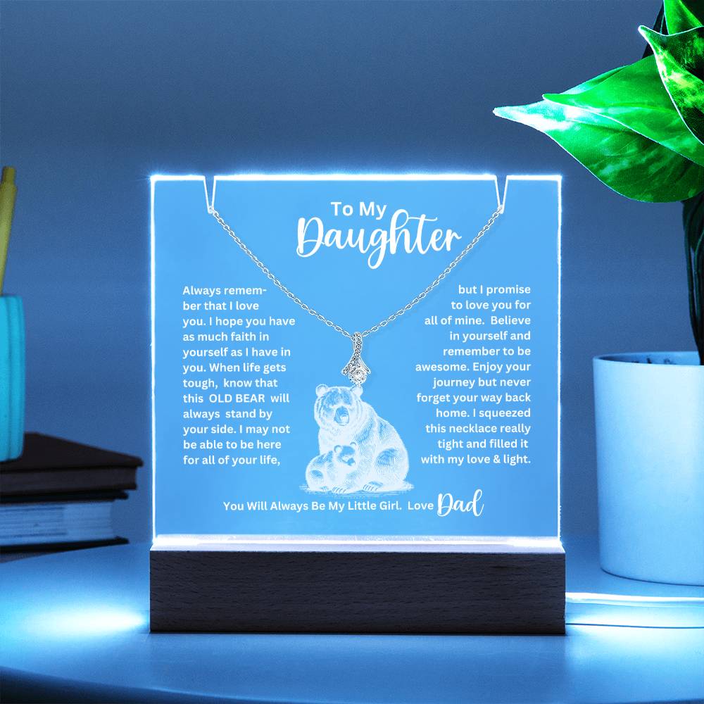 To My Daughter- Personalized  Keepsake  Acrylic and Alluring Necklace 80