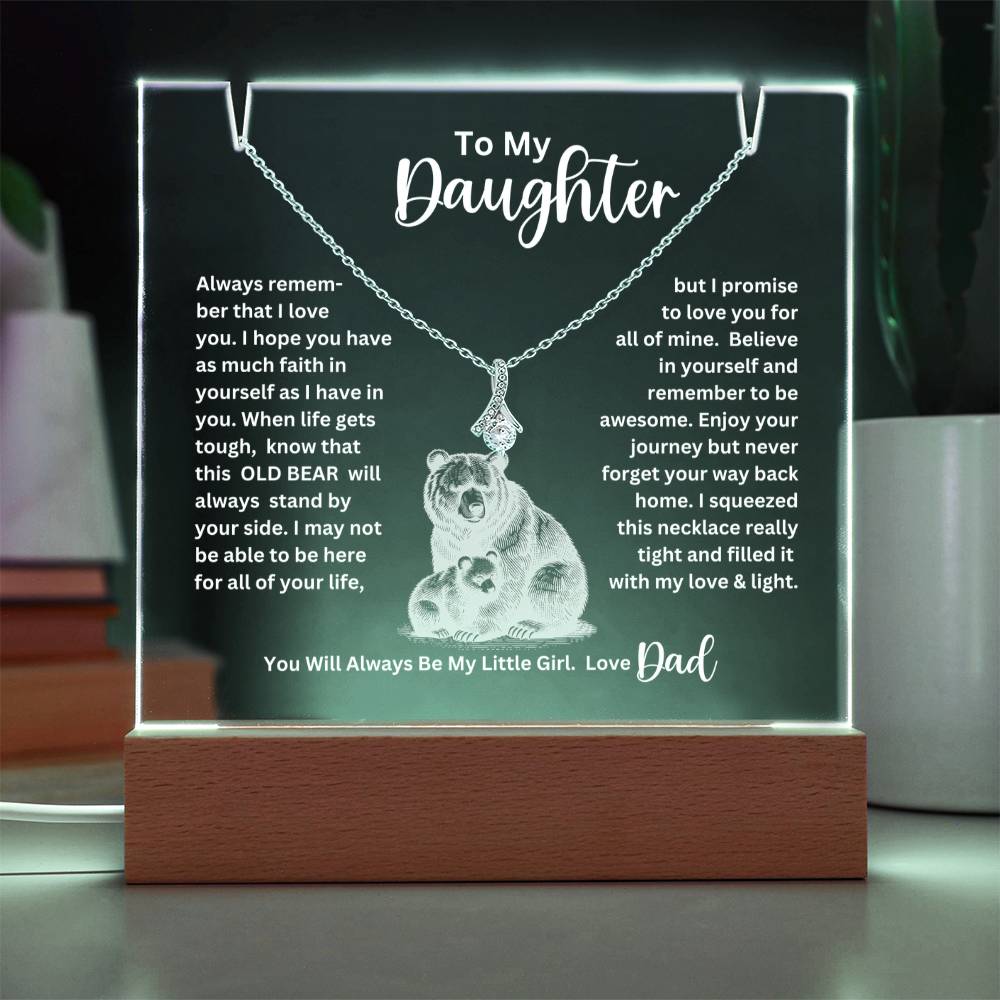To My Daughter- Personalized  Keepsake  Acrylic and Alluring Necklace 80