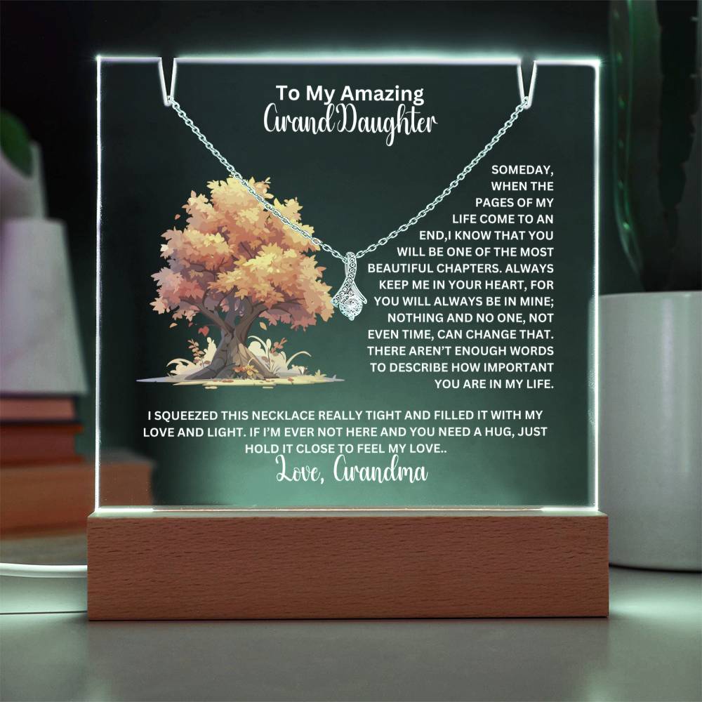 To My Granddaughter-Personalized  Keepsake  Acrylic and Alluring Necklace 43