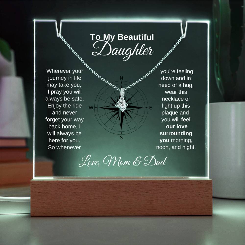 To My Daughter-Personalized  Keepsake  Acrylic and Alluring Necklace 9
