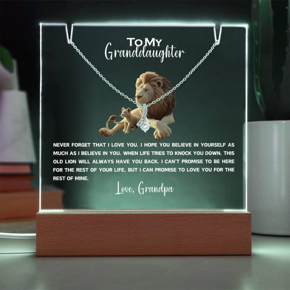 To My Granddaughter-Personalized  Keepsake  Acrylic and Alluring Necklace 86