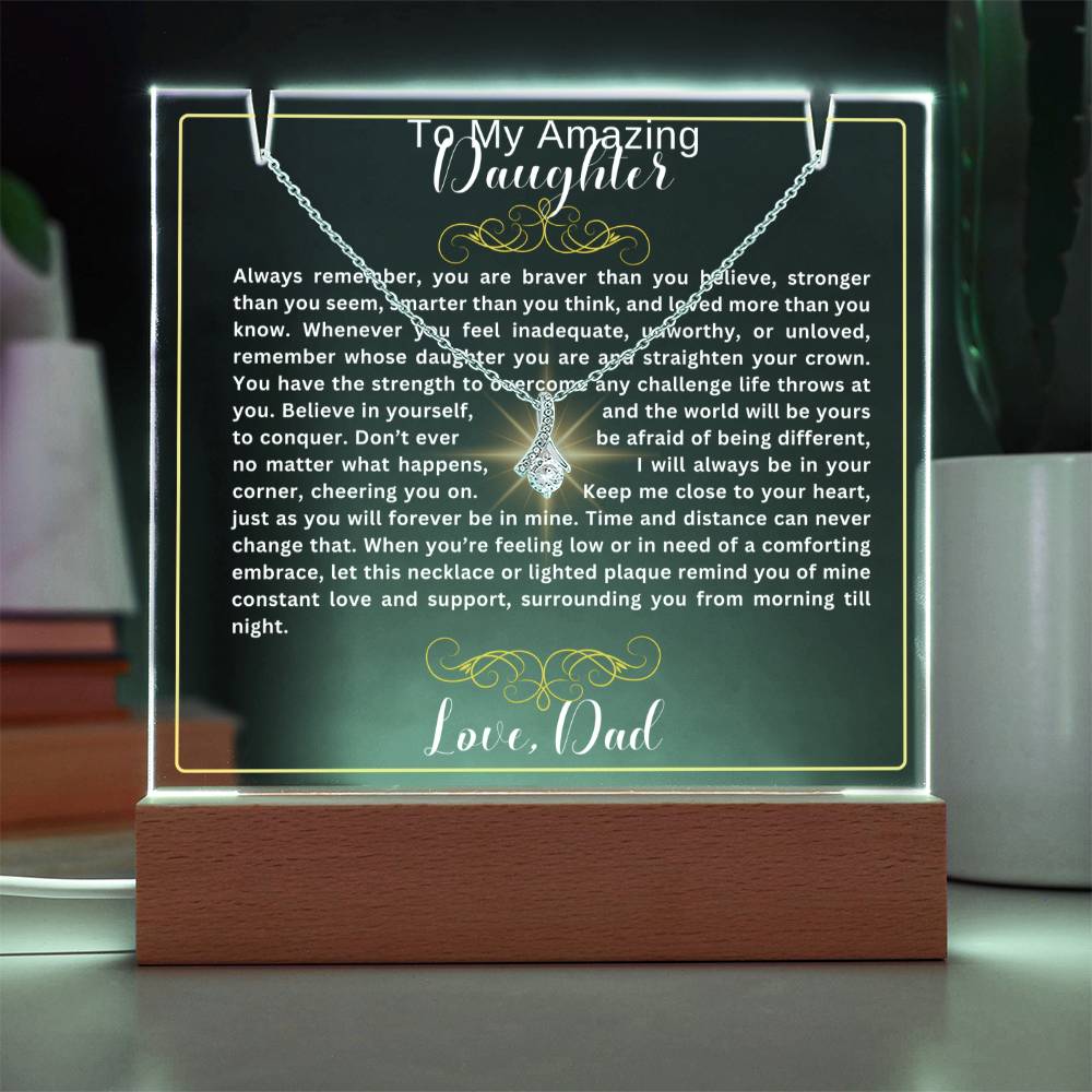 To My Daughter-Personalized  Keepsake  Acrylic and Alluring Necklace 74