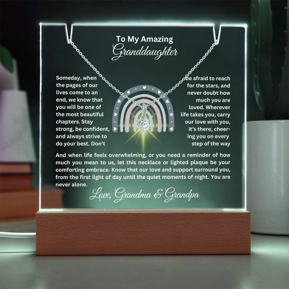 To My Granddaughter-Personalized  Keepsake  Acrylic and Alluring Necklace 62