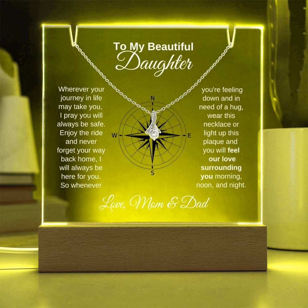To My Daughter-Personalized  Keepsake  Acrylic and Alluring Necklace 9