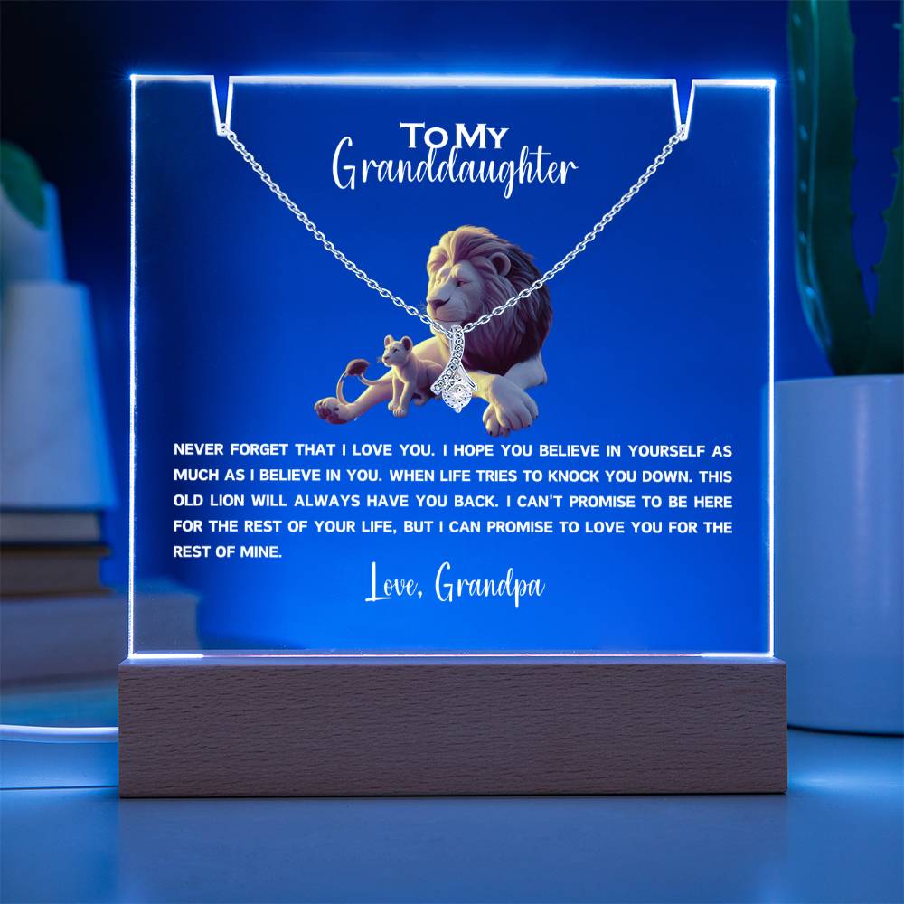 To My Granddaughter-Personalized  Keepsake  Acrylic and Alluring Necklace 86