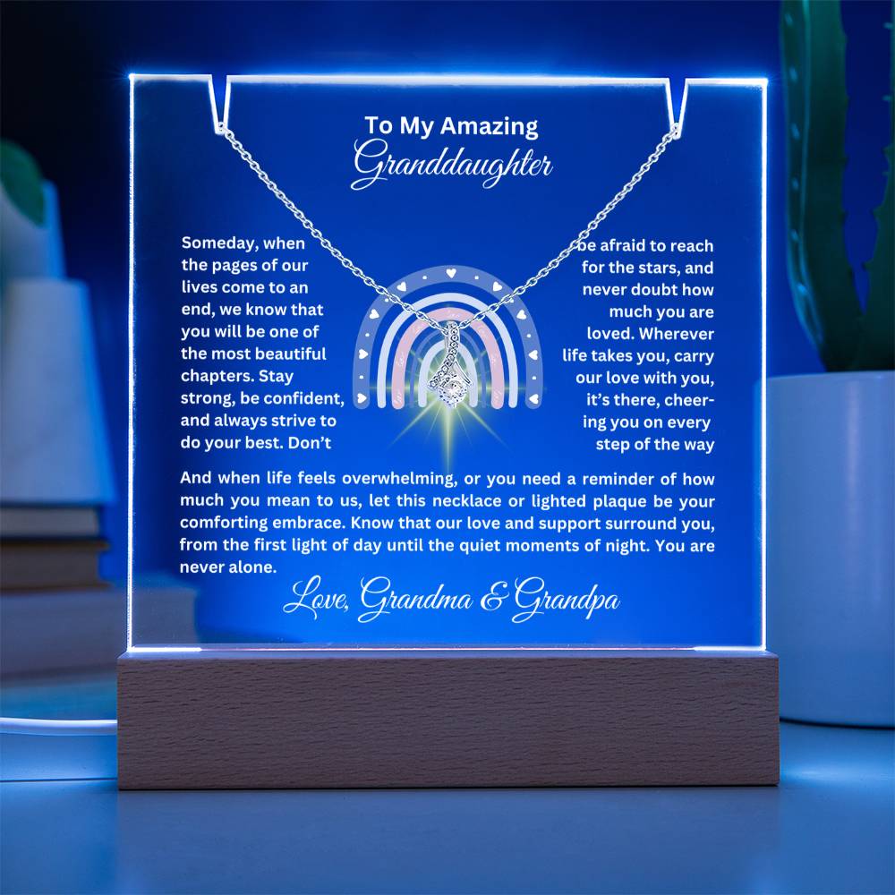 To My Granddaughter-Personalized  Keepsake  Acrylic and Alluring Necklace 62