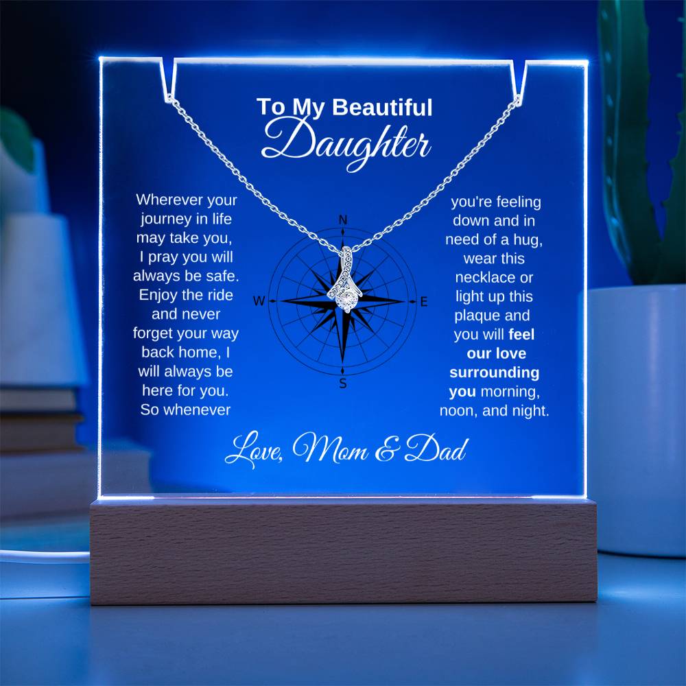 To My Daughter-Personalized  Keepsake  Acrylic and Alluring Necklace 9