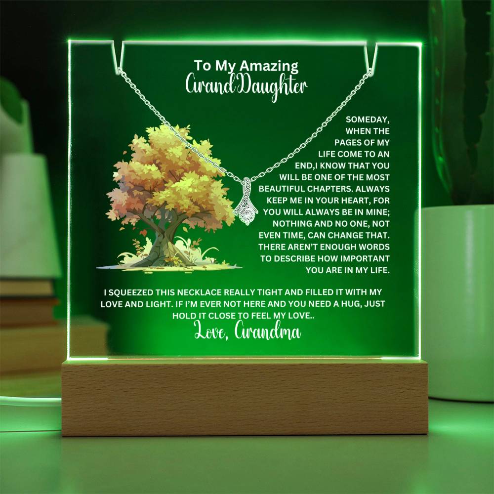 To My Granddaughter-Personalized  Keepsake  Acrylic and Alluring Necklace 43
