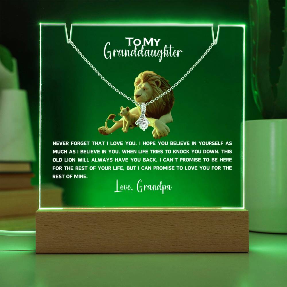 To My Granddaughter-Personalized  Keepsake  Acrylic and Alluring Necklace 86