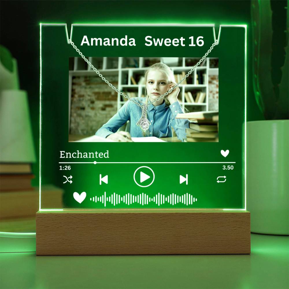 To My Daughter-Personalized  Keepsake  Acrylic and Alluring Necklace 215