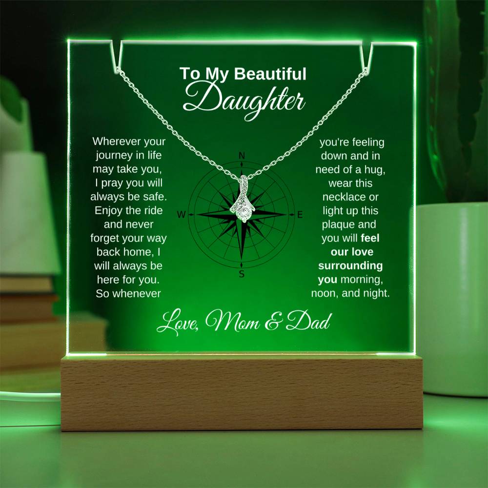 To My Daughter-Personalized  Keepsake  Acrylic and Alluring Necklace 9