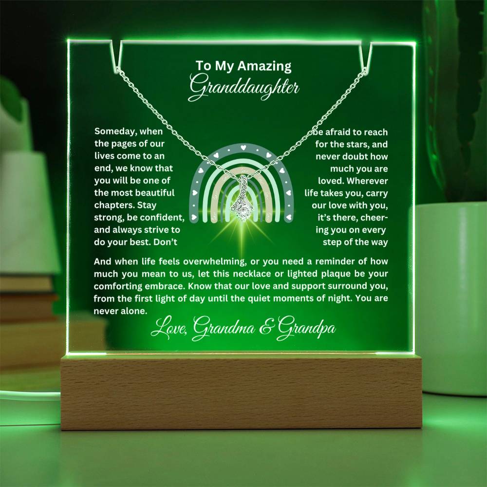 To My Granddaughter-Personalized  Keepsake  Acrylic and Alluring Necklace 62