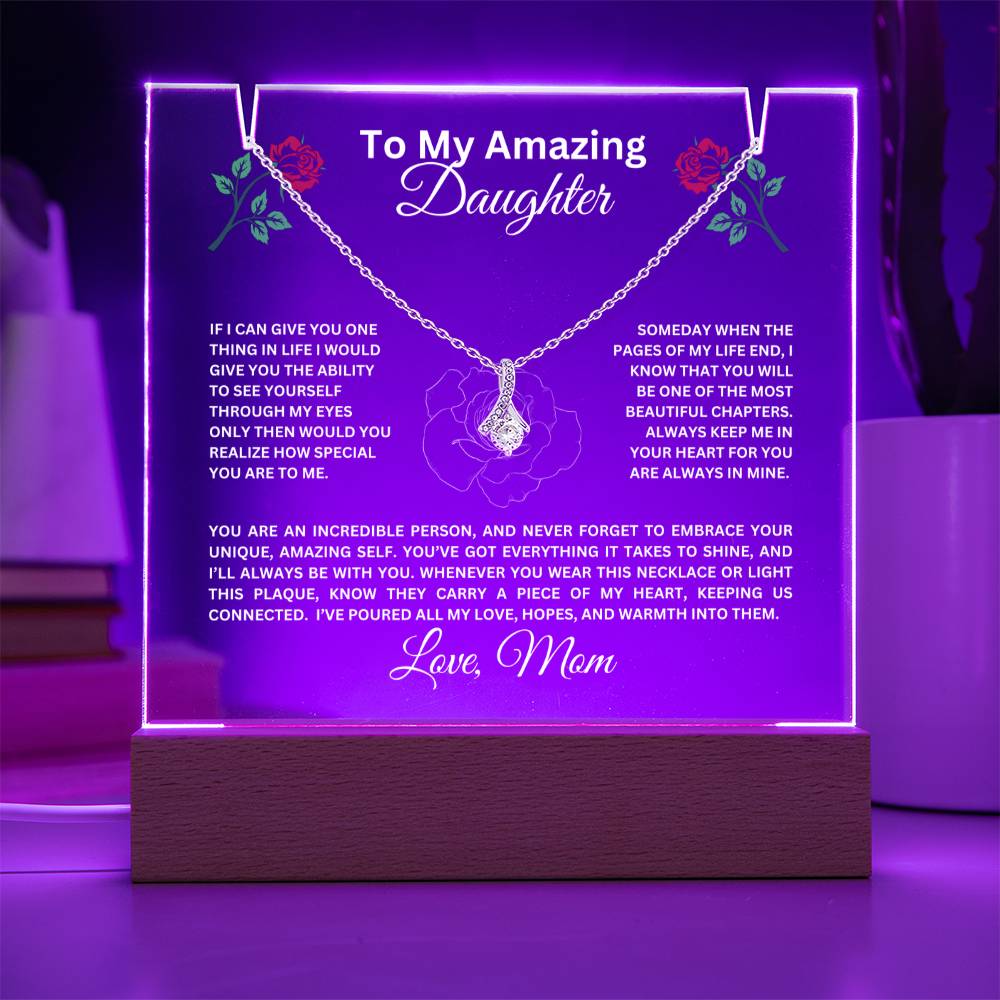 To My Daughter-Personalized  Keepsake  Acrylic and Alluring Necklace 56