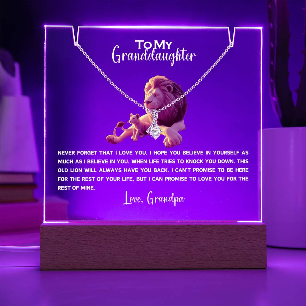 To My Granddaughter-Personalized  Keepsake  Acrylic and Alluring Necklace 86