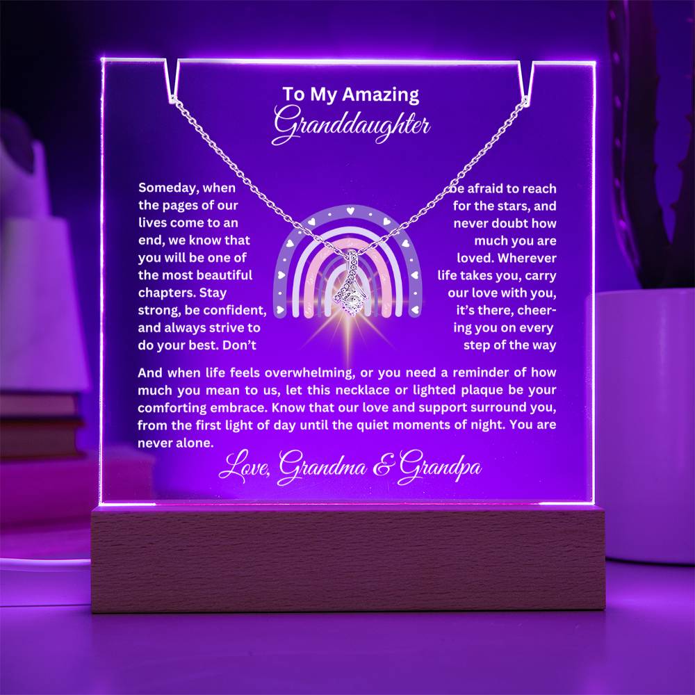 To My Granddaughter-Personalized  Keepsake  Acrylic and Alluring Necklace 62
