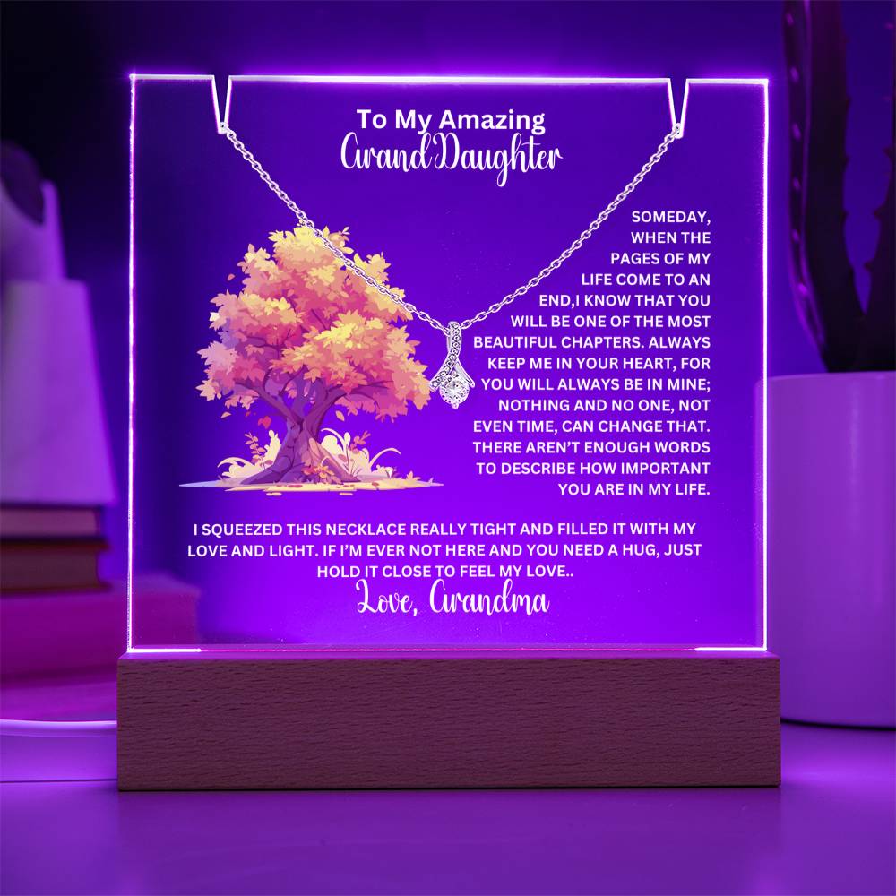To My Granddaughter-Personalized  Keepsake  Acrylic and Alluring Necklace 43