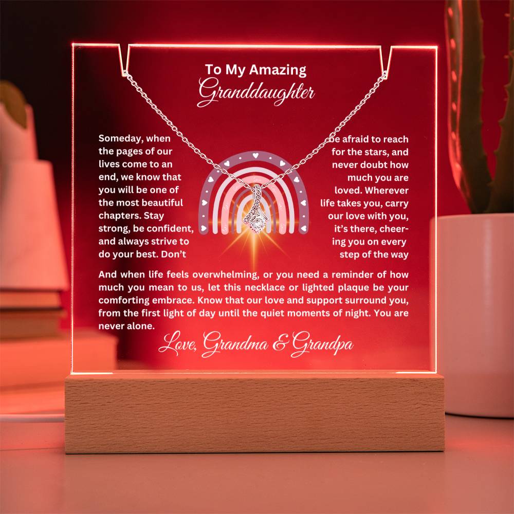 To My Granddaughter-Personalized  Keepsake  Acrylic and Alluring Necklace 62