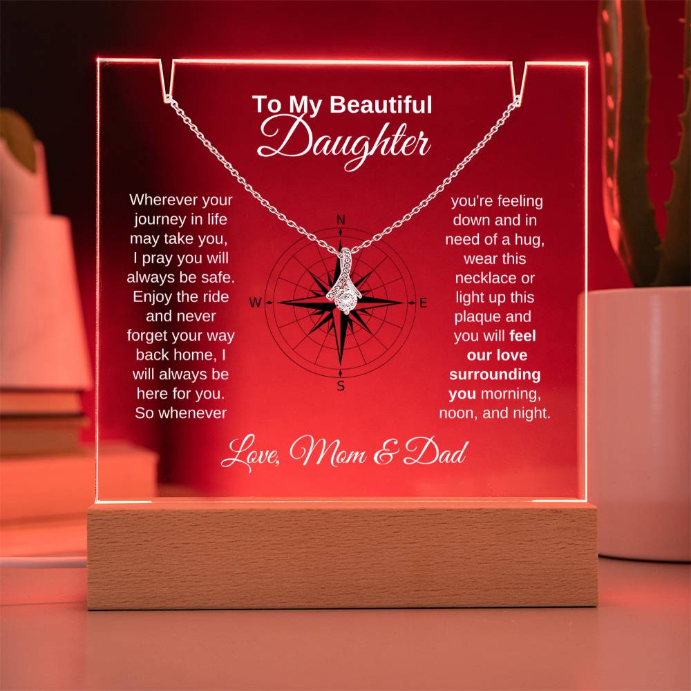 To My Daughter-Personalized  Keepsake  Acrylic and Alluring Necklace 9