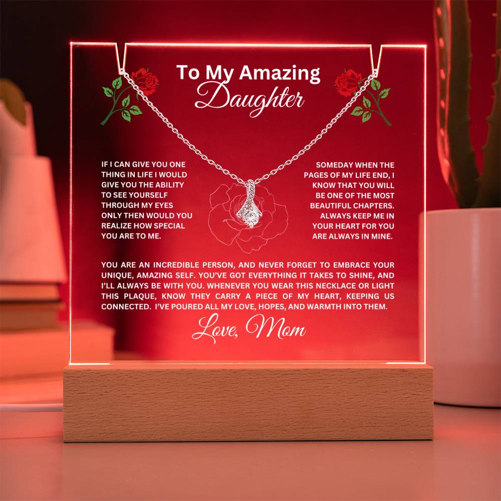 To My Daughter-Personalized  Keepsake  Acrylic and Alluring Necklace 56