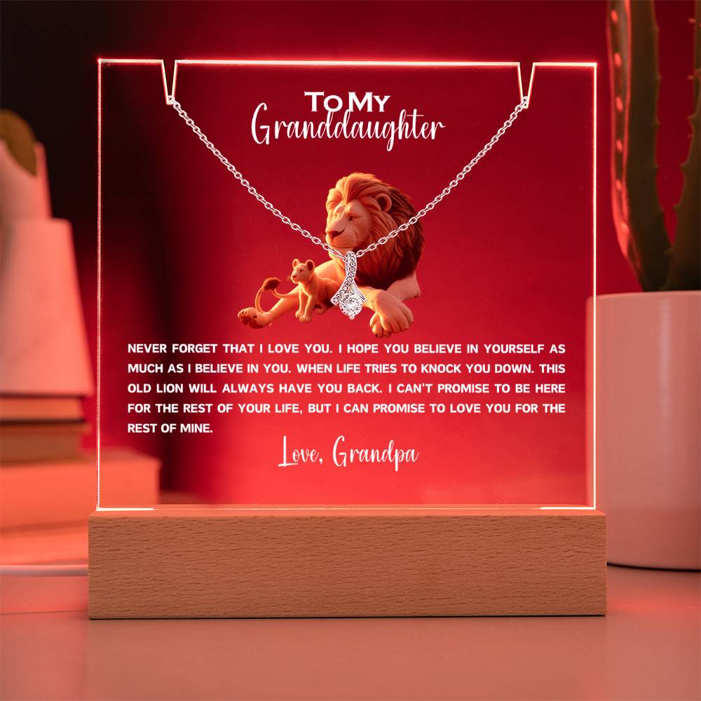 To My Granddaughter-Personalized  Keepsake  Acrylic and Alluring Necklace 86