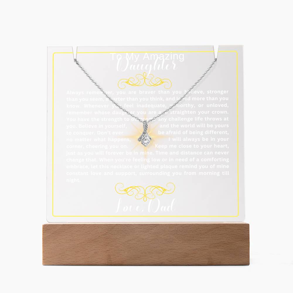 To My Daughter-Personalized  Keepsake  Acrylic and Alluring Necklace 74