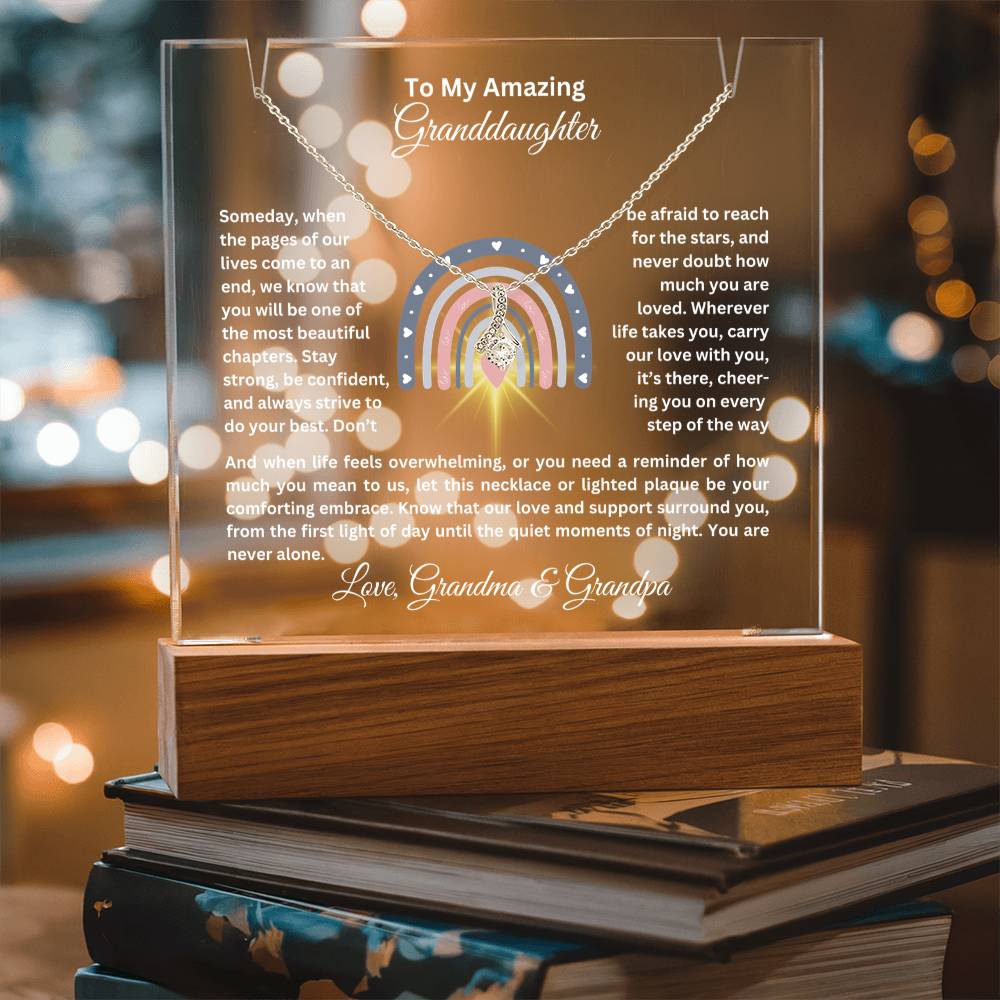 To My Granddaughter-Personalized  Keepsake  Acrylic and Alluring Necklace 62