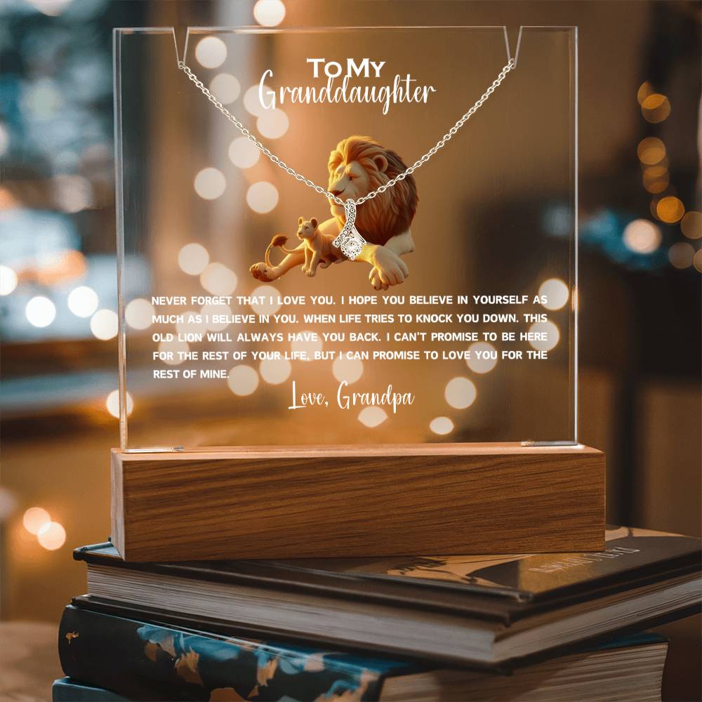 To My Granddaughter-Personalized  Keepsake  Acrylic and Alluring Necklace 86