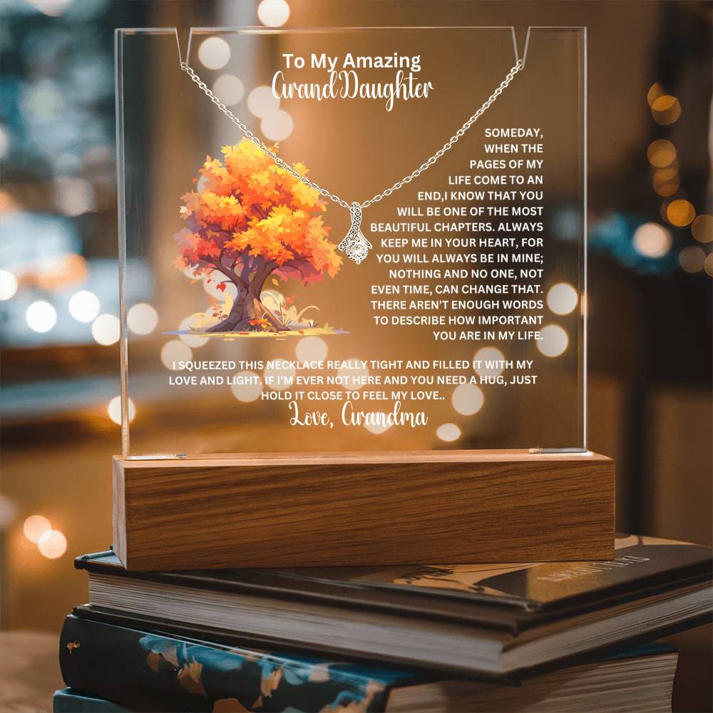 To My Granddaughter-Personalized  Keepsake  Acrylic and Alluring Necklace 43