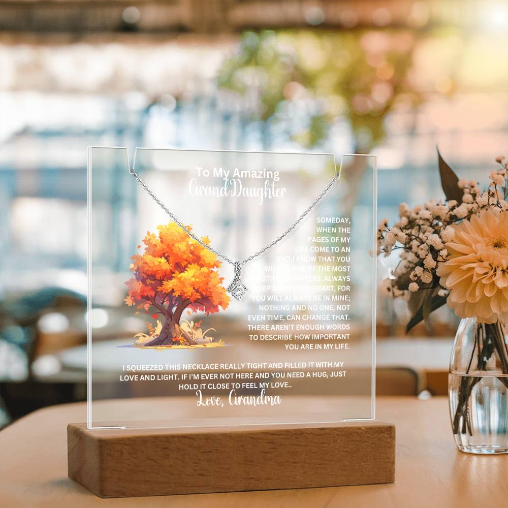 To My Granddaughter-Personalized  Keepsake  Acrylic and Alluring Necklace 43