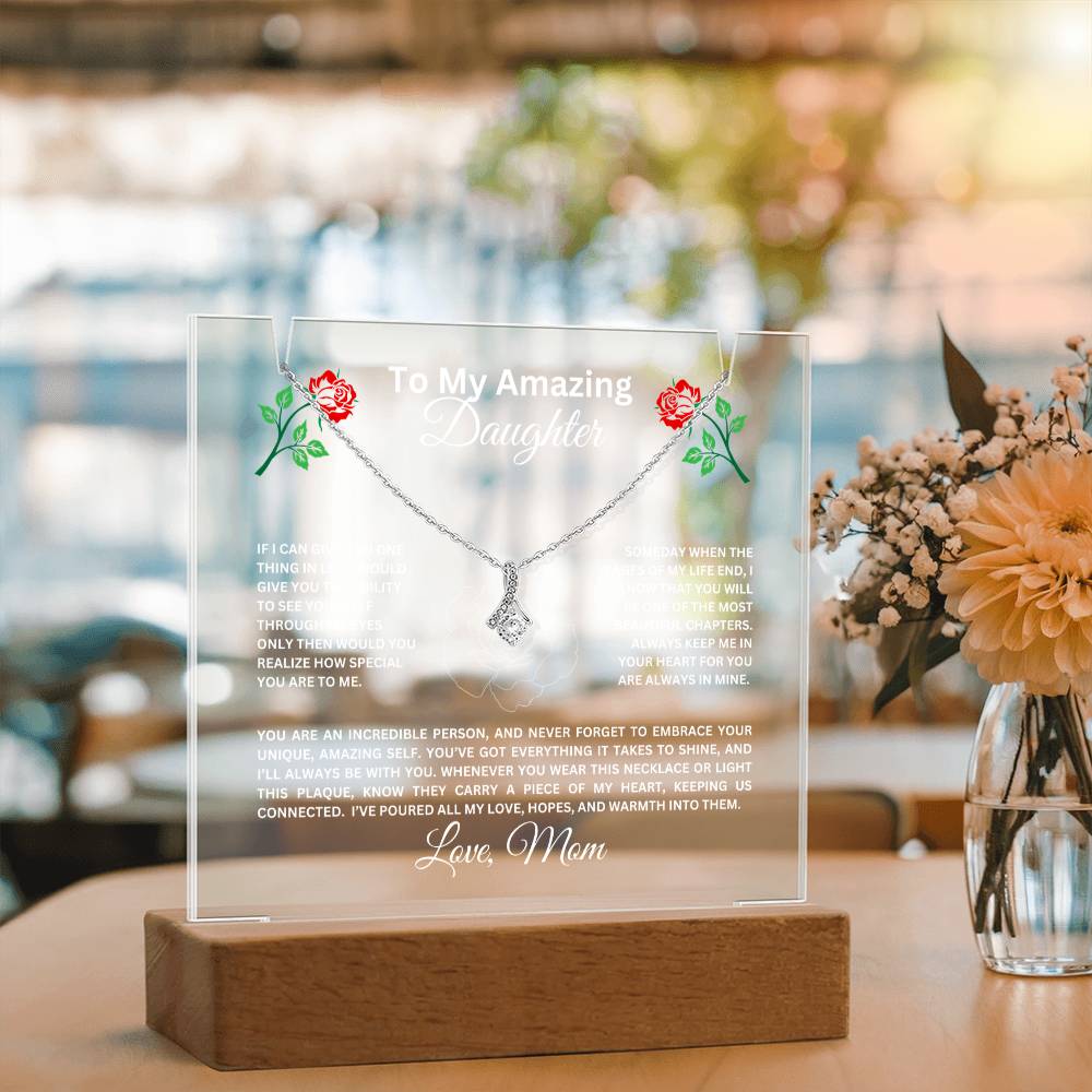 To My Daughter-Personalized  Keepsake  Acrylic and Alluring Necklace 56