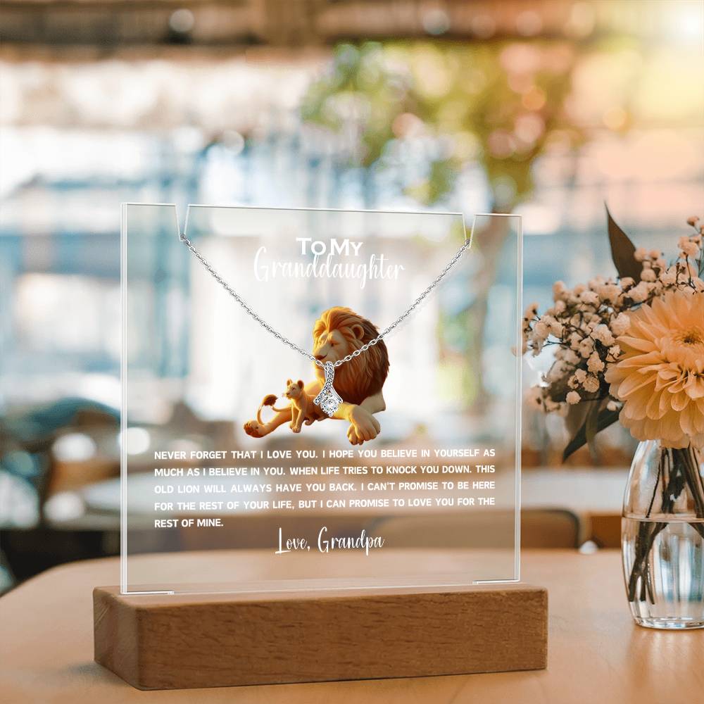 To My Granddaughter-Personalized  Keepsake  Acrylic and Alluring Necklace 86