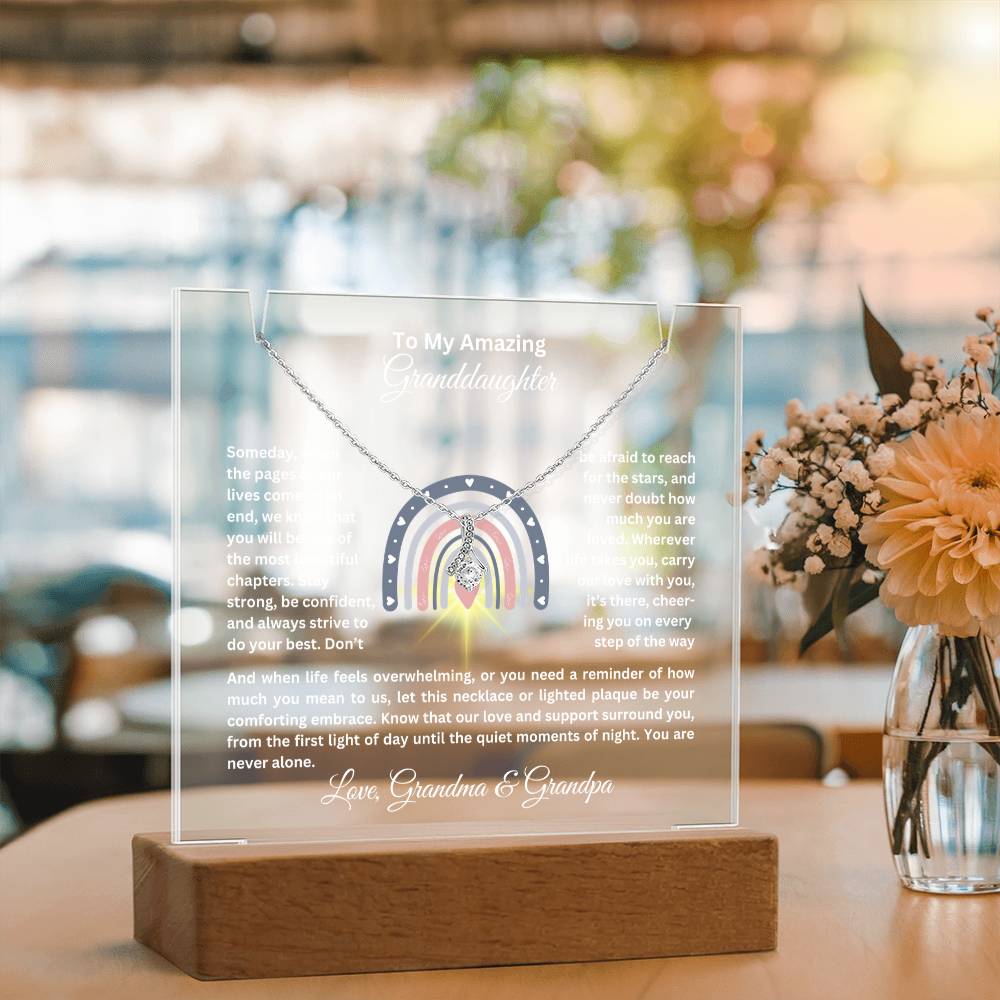 To My Granddaughter-Personalized  Keepsake  Acrylic and Alluring Necklace 62