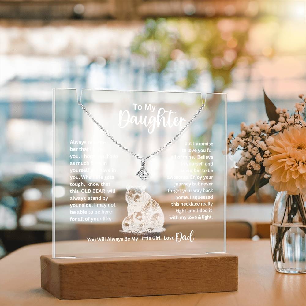 To My Daughter- Personalized  Keepsake  Acrylic and Alluring Necklace 80