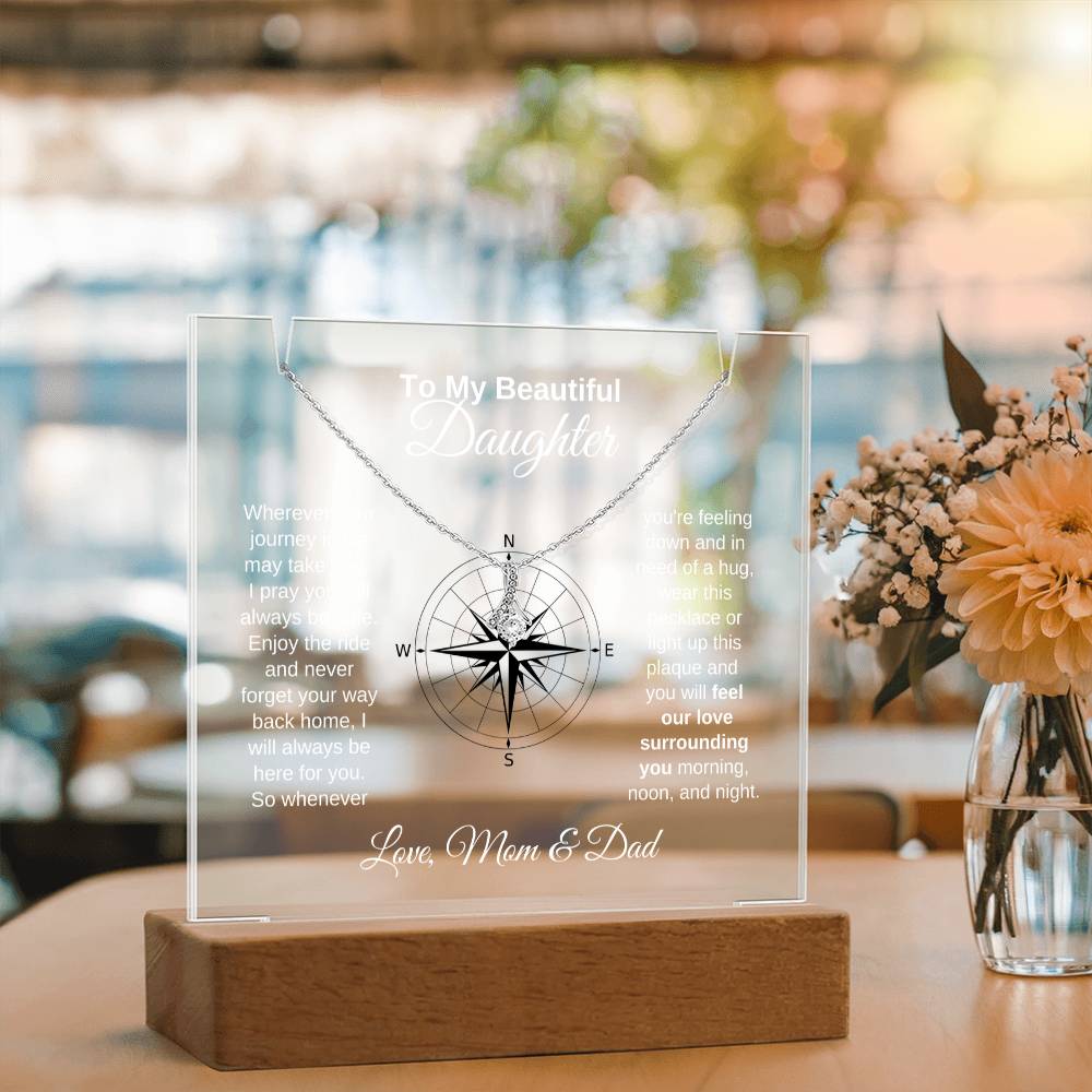 To My Daughter-Personalized  Keepsake  Acrylic and Alluring Necklace 9