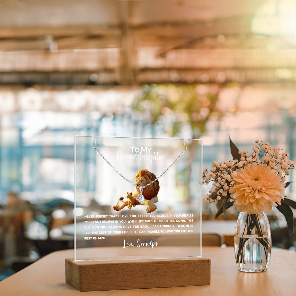 To My Granddaughter-Personalized  Keepsake  Acrylic and Alluring Necklace 86