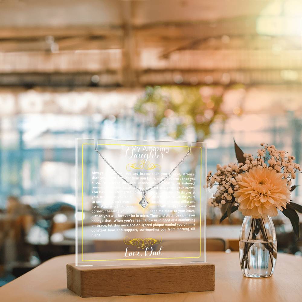 To My Daughter-Personalized  Keepsake  Acrylic and Alluring Necklace 74