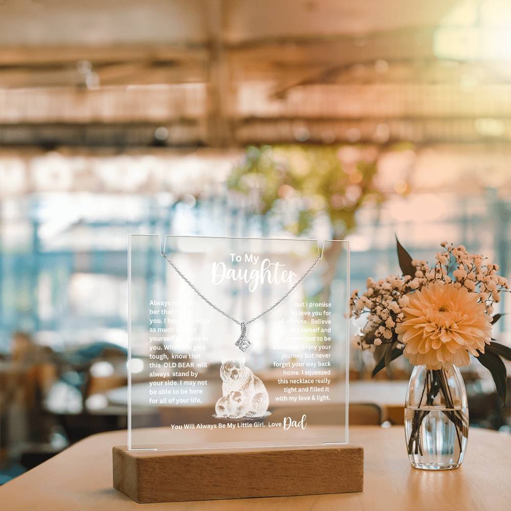 To My Daughter- Personalized  Keepsake  Acrylic and Alluring Necklace 80