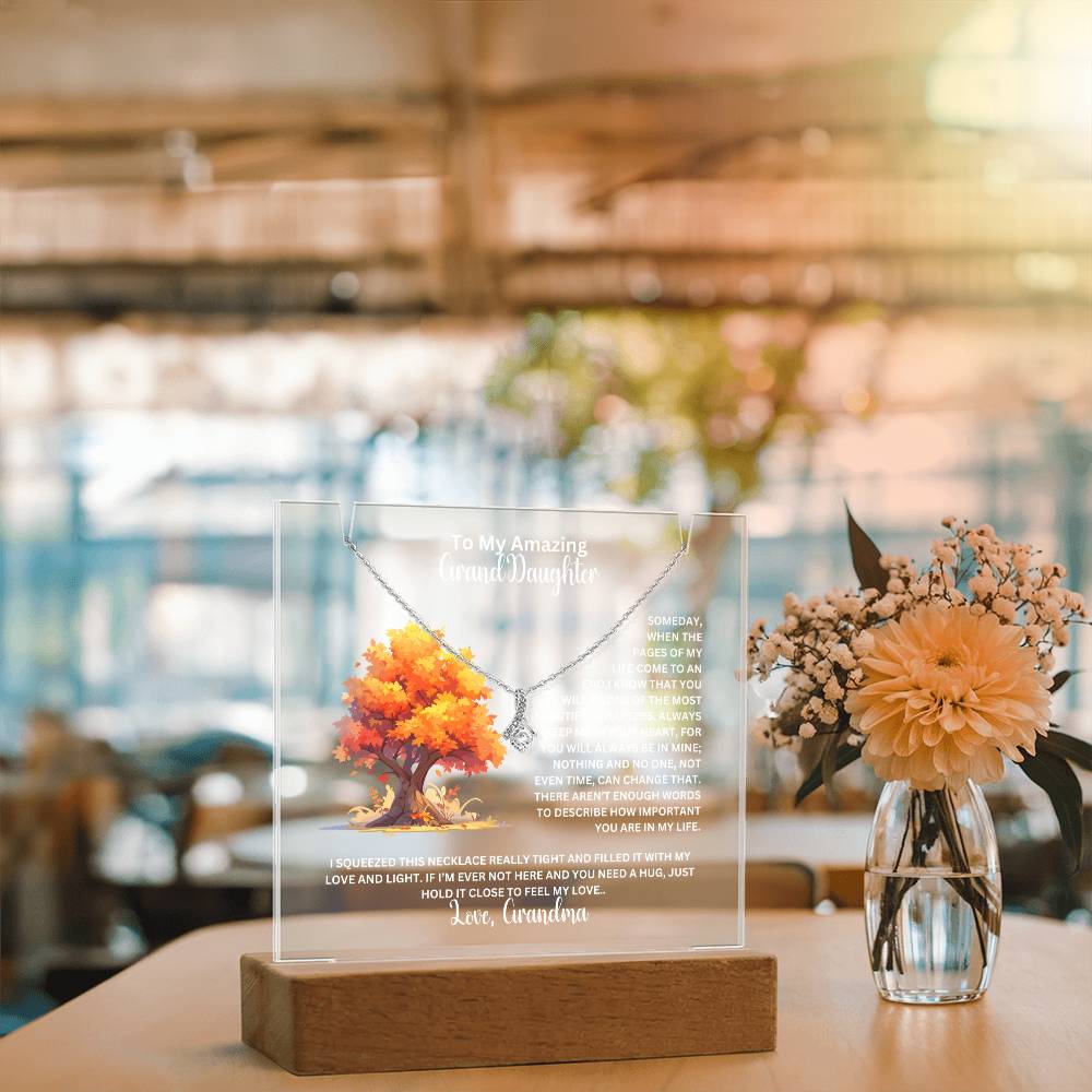 To My Granddaughter-Personalized  Keepsake  Acrylic and Alluring Necklace 43