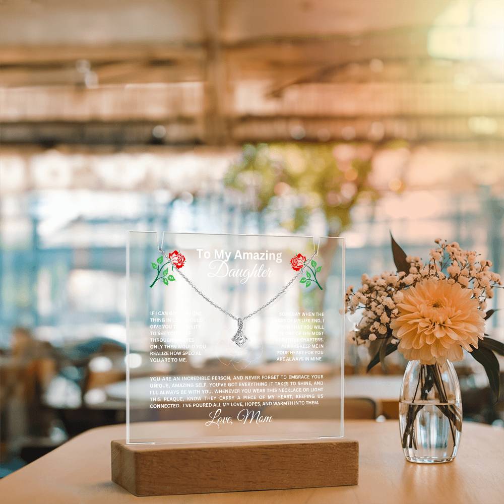 To My Daughter-Personalized  Keepsake  Acrylic and Alluring Necklace 56