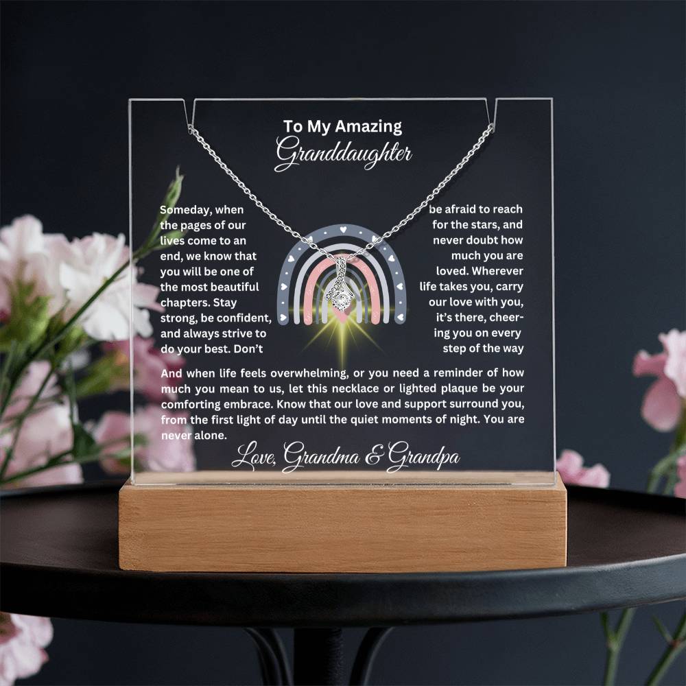 To My Granddaughter-Personalized  Keepsake  Acrylic and Alluring Necklace 62