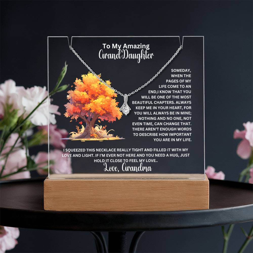 To My Granddaughter-Personalized  Keepsake  Acrylic and Alluring Necklace 43